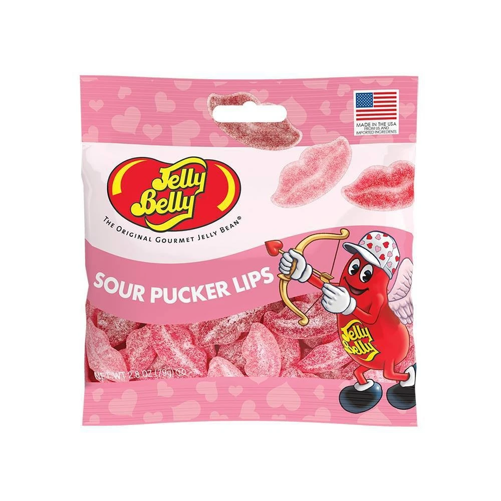 Valentine's Sour Pucker Lips Candy Bag - 2.8 Ounces