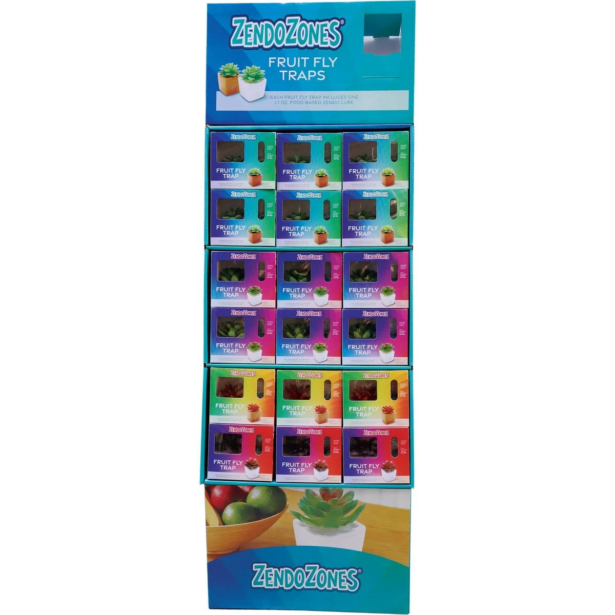Fruit Fly Trap Floor Display - Includes 36 Traps For Effective Pest Control