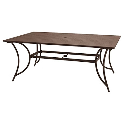 Bellevue Patio Collection Slat-top Dining Table, Espresso Aluminum, 40 X 68 Inches