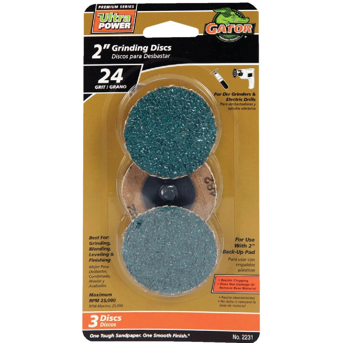 2 In. 35 Grit Grinding Surface Conditioning Sanding Disc 3 Pk, Model 2231