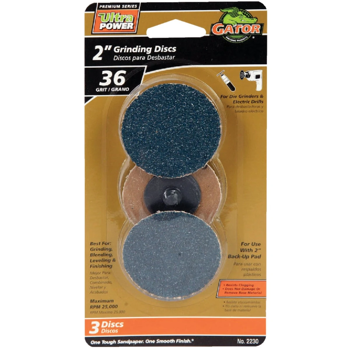 2 In. 36 Grit Sanding Disc (3-pack) For Grinding & Conditioning Metal