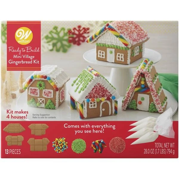 Mini Village Gingerbread House Kit - Festive Holiday Baking Set