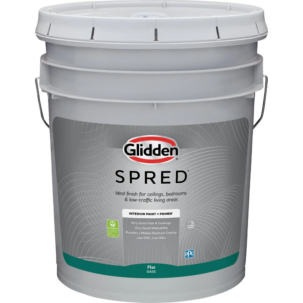 Interior Paint + Primer Flat White Pastel Base 5 Gallon
