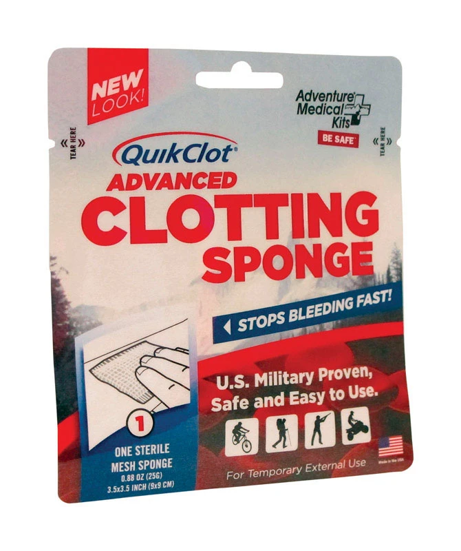 Quik-clot White First Aid Clotting Sponge 3-1/2 In. W X 3-1/2 In. L