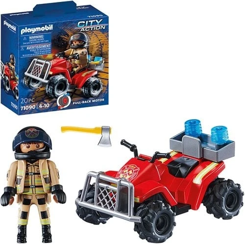 71090 Fire Rescue Quad With Firefighter Figure And Accessories