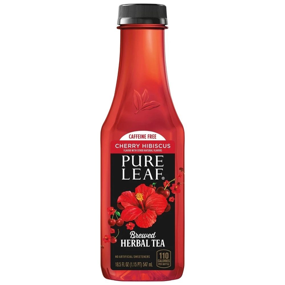 Cherry Hibiscus Herbal Tea 18.5 Fl Oz Bottle Refreshing Beverage