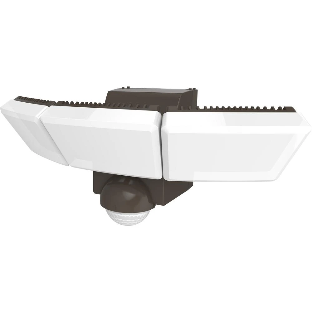 180-degree Bronze Triple Battery Motion Sensor Outdoor Integrated Led Flood Lights 1200 Lumens