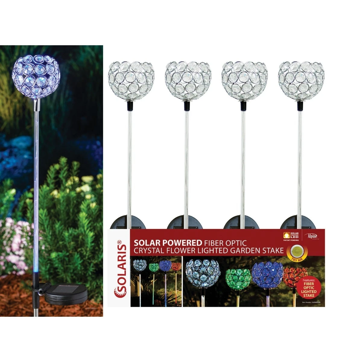 Fiber Optic Solar Stake Light - Model Qlp448abb For Outdoor Illumination
