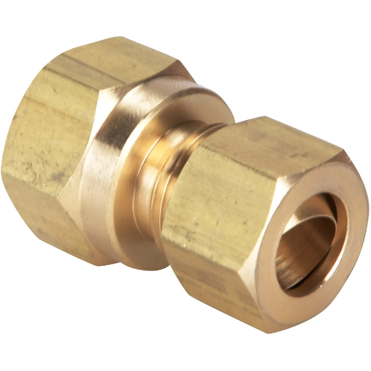 3/8 Inch X 3/8 Inch Brass Union Compression Adapter For Plumbing
