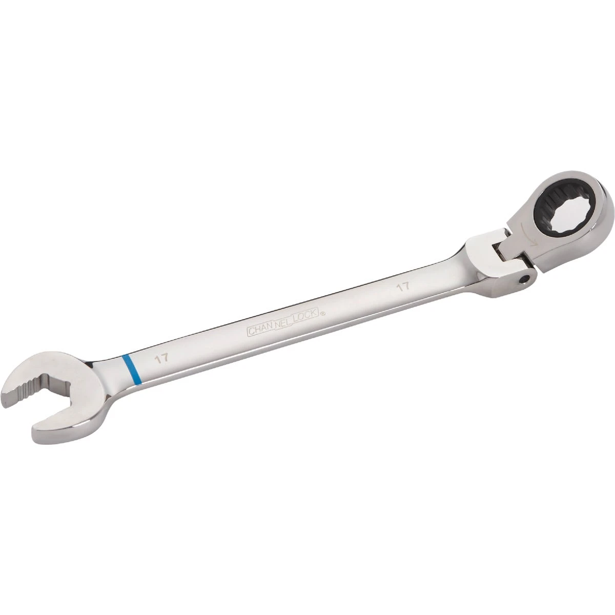 17 Mm Metric 12-point Ratcheting Flex-head Wrench - Chrome Finish