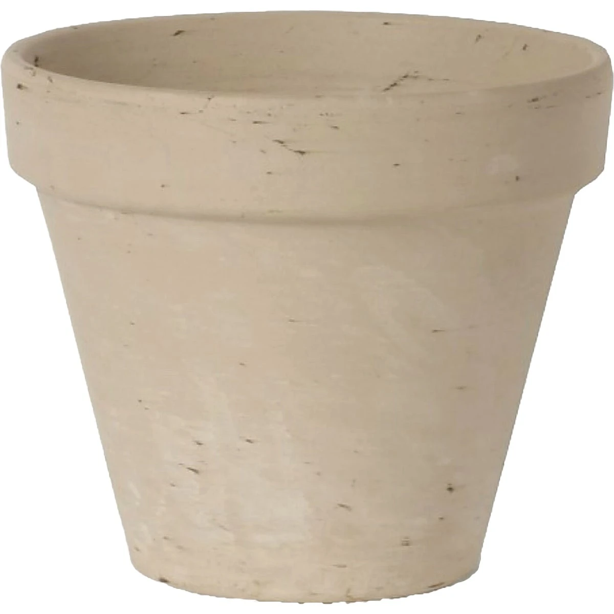 6-3/4" H X 7-3/4" Dia. White Basalt Clay Standard Flower Pot
