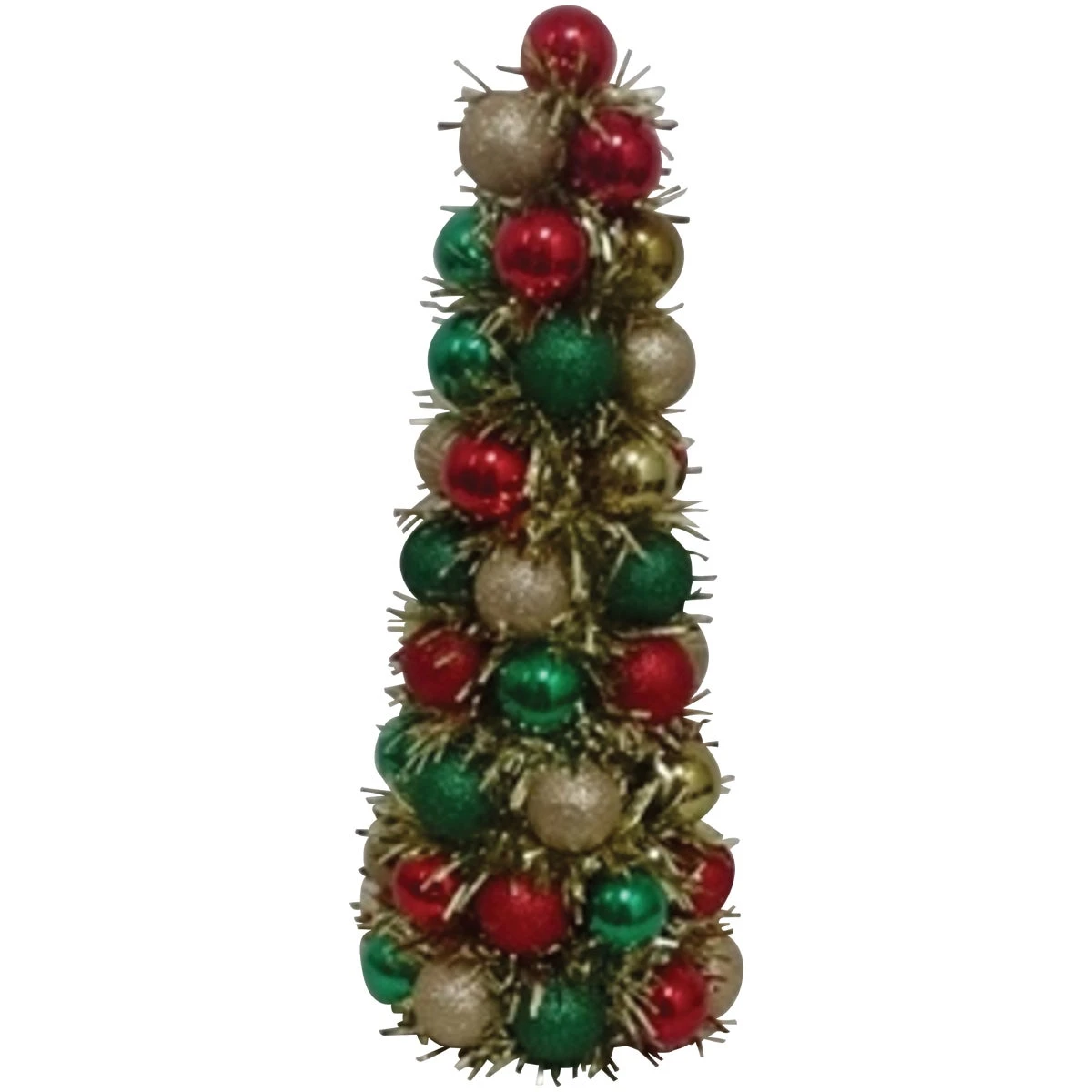 17 Inch Shatterproof Glitter Cone Specialty Tree - Red, Green & Gold