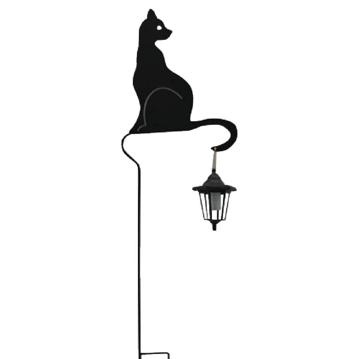 41.81 In. Led Cat With Hanging Lantern Halloween Lighted Decoration - Solar Powered