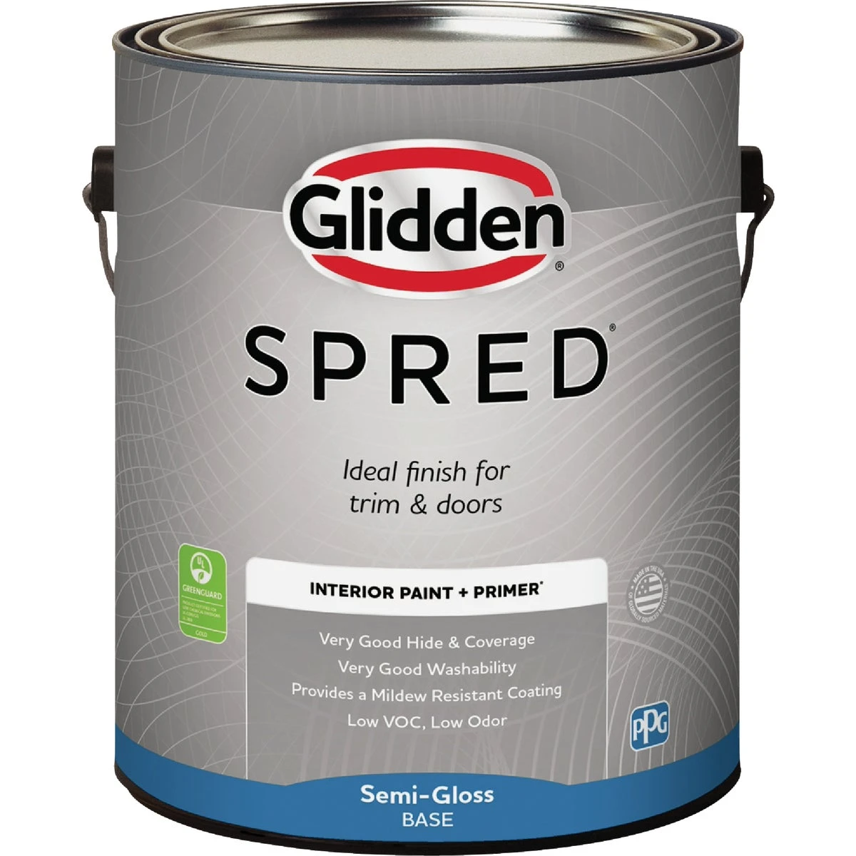 Spred Interior Paint + Primer Semi-gloss White Pastel Base 1 Gallon