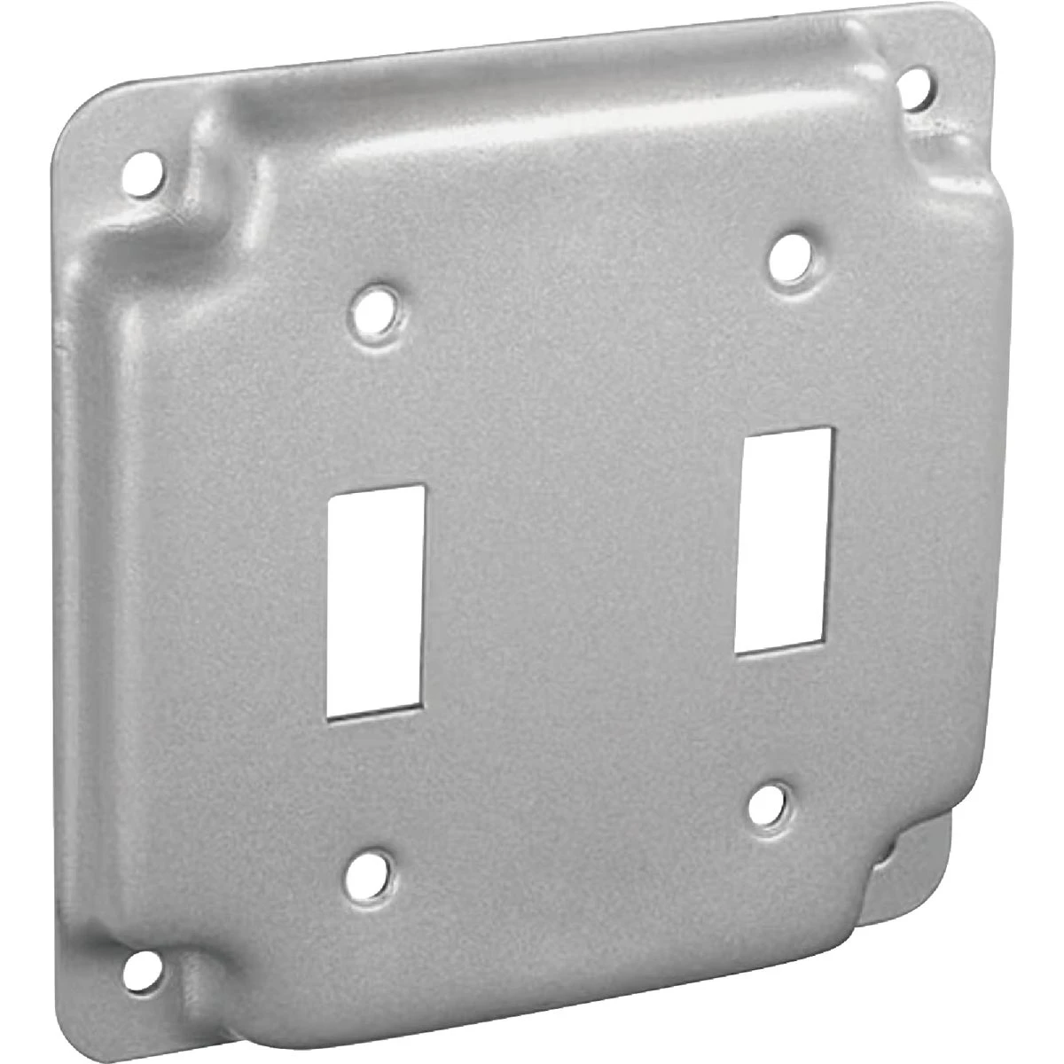 2-toggle Switch 4 In. X 4 In. Square Device Cover - Galvanized Steel