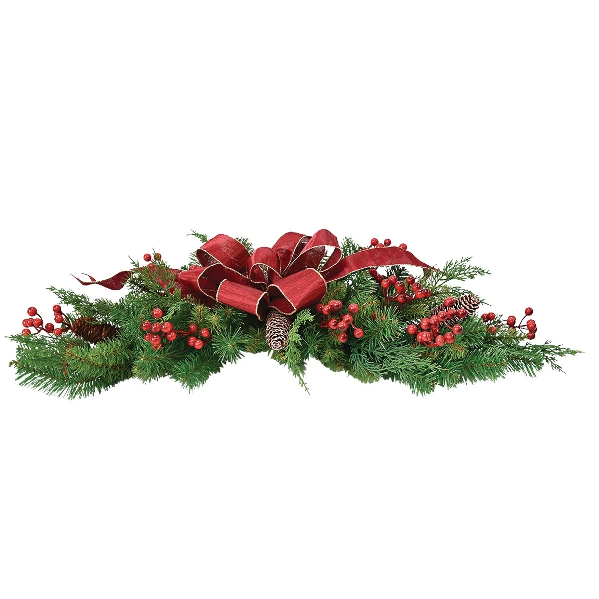 Juliette 32 Inch Artificial Door Swag With Mixed Pine, Berries, And Pinecones