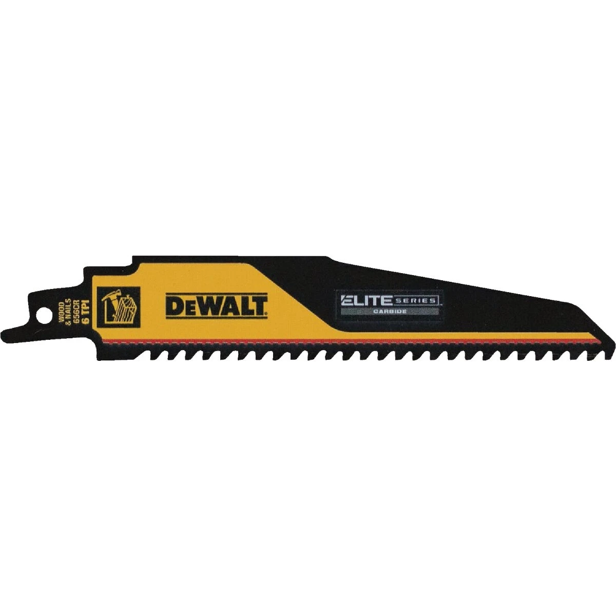 Elite Carbide Tip Reciprocating Saw Blade, Demolition, 6-TPI, 6 In.