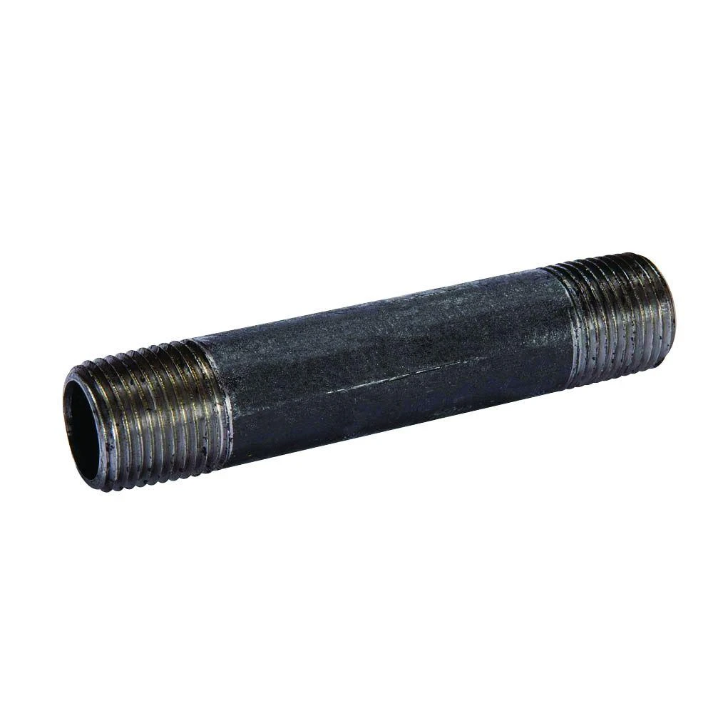 1/2" X 4" Black Steel Nipple Pipe - Durable Plumbing Connection