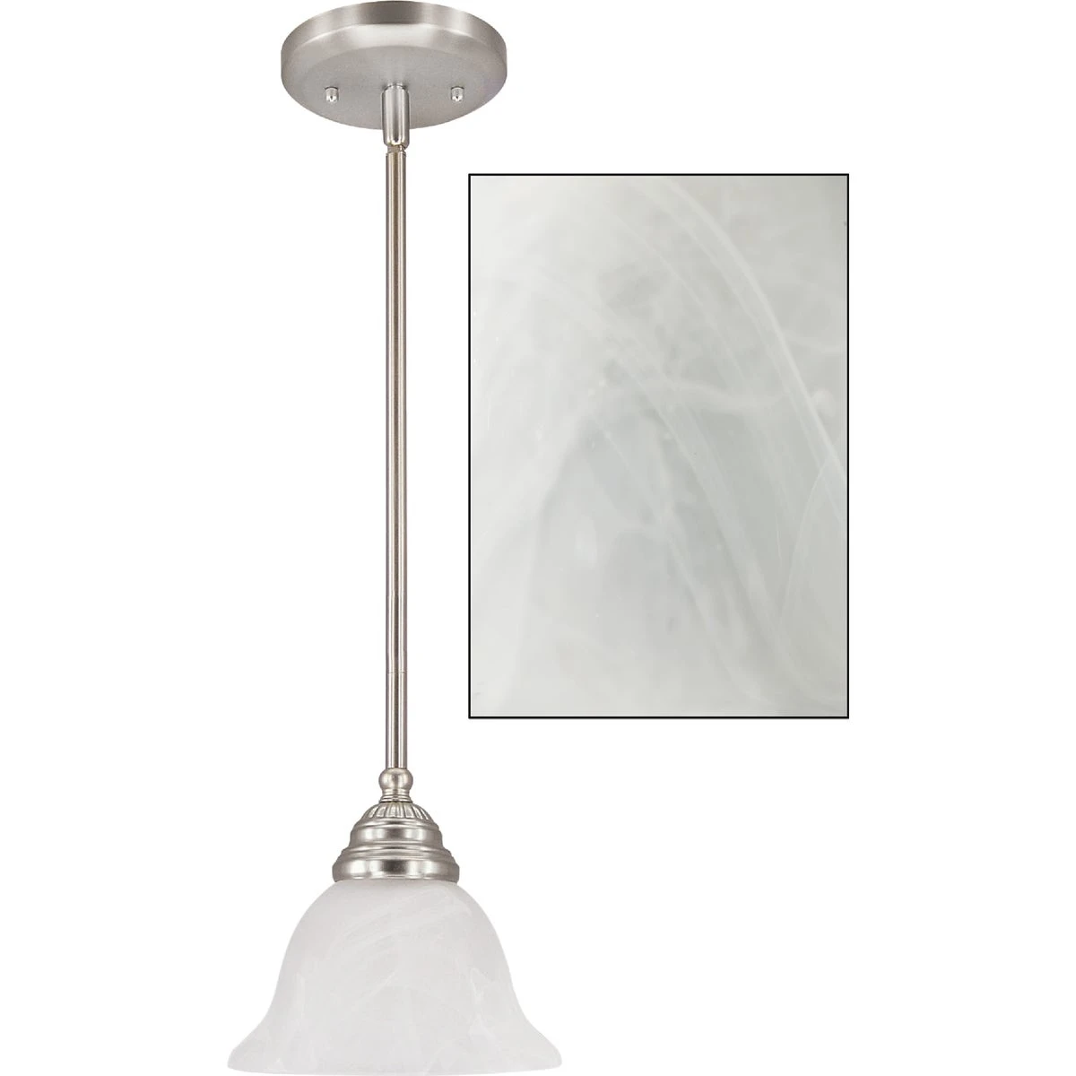 Julianna 1-bulb Brushed Nickel Pendant Light Fixture With Alabaster Shade
