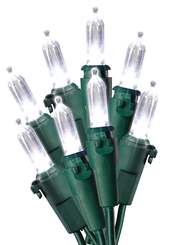 W11l1604 Led Christmas Light Set, 120v, 9.6w, Cool White, 25,000 Hour Life