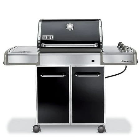 Genesis E-320 Black Liquid Propane Gas Grill With Side Burner And Cooking Grates