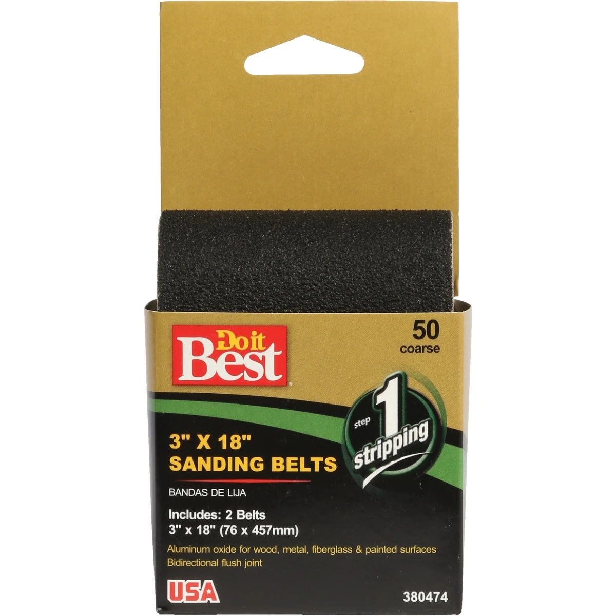 3 In. X 18 In. 50 Grit Heavy-duty Premium Sanding Belt (2-pack) Model 380474ga