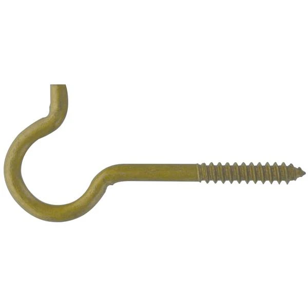 Gold .192" X 3-3/8" Forged Ceiling Hook - Heavy Duty Support