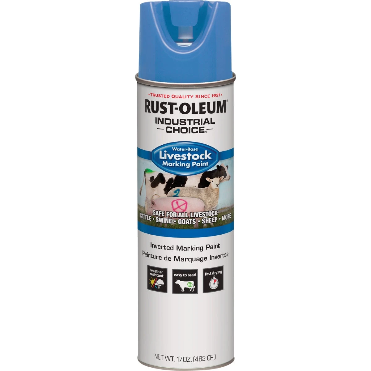 17 Oz. Fluorescent Blue Livestock Marking Paint - Durable & Weather-resistant