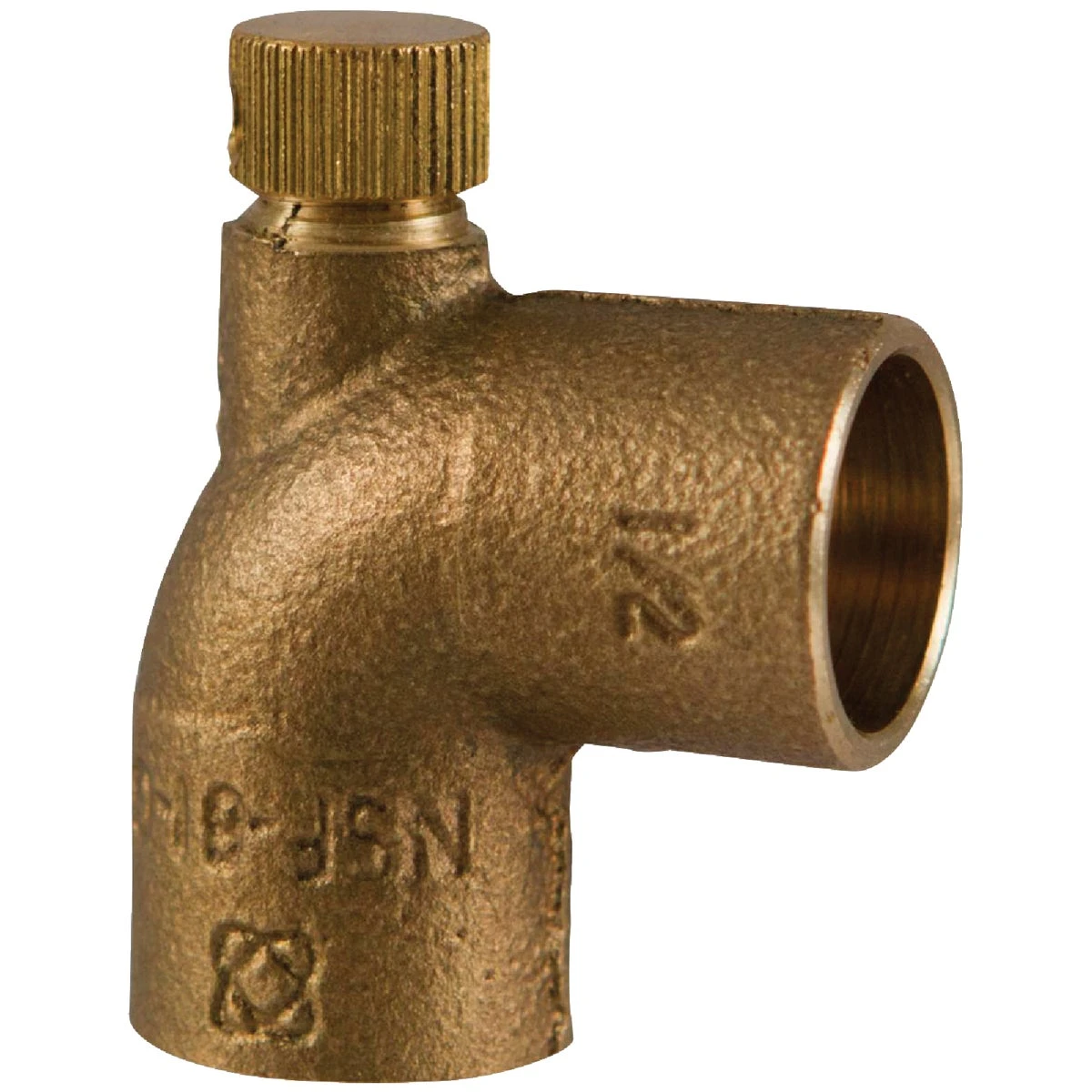1/2 Inch Copper To Copper 90 Degree Drain Elbow With Cap (1/4 Bend)