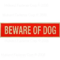 2 X 8 Mylar Beware Of Dog Peel & Stick Sign For Home Safety