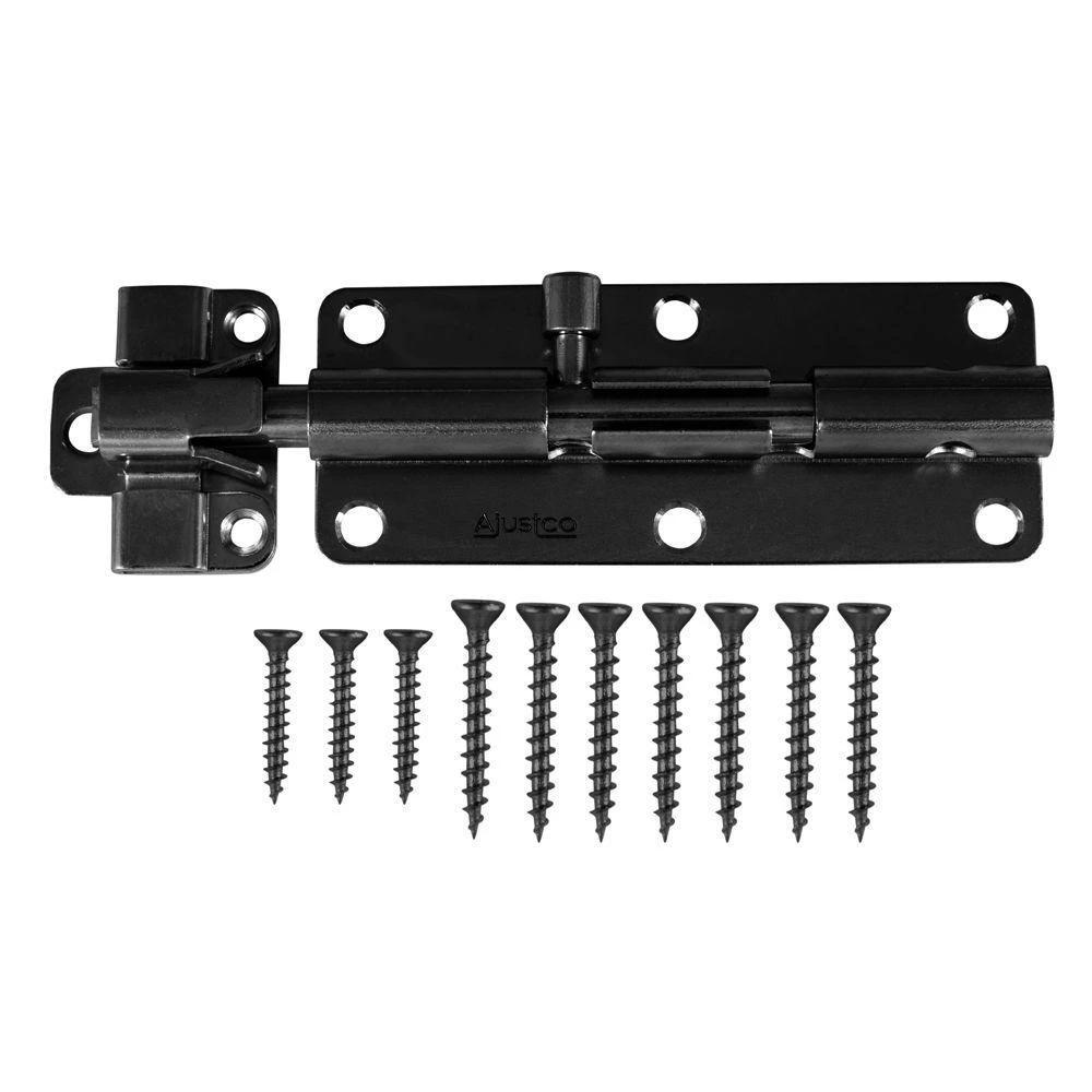 6 Inch Black Heavy Duty Barrel Bolt For Secure Locking Mechanism
