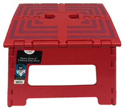 Heavy Duty 9 Inch Collapsible Step Stool In Red - Model 14056