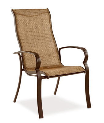 Bellevue Patio Collection Sling Dining Chair - Espresso Textile, Aluminum Frame, Set Of 4