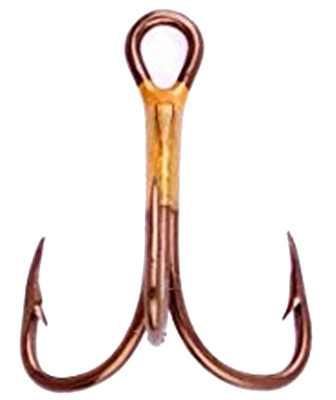 Treble Fish Hook, Bronze, Size 6, 5-Pk.