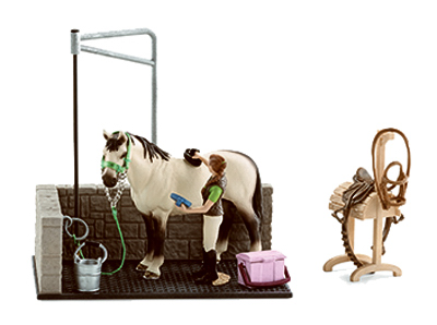 Toy Animal Figure Horse Wash Area Set Model 42104 For Creative Play