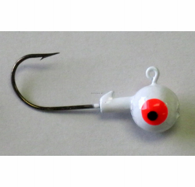 Jig Head, Size 1 Hooks, Round Head, White, 1/4 oz., 10-Pk.