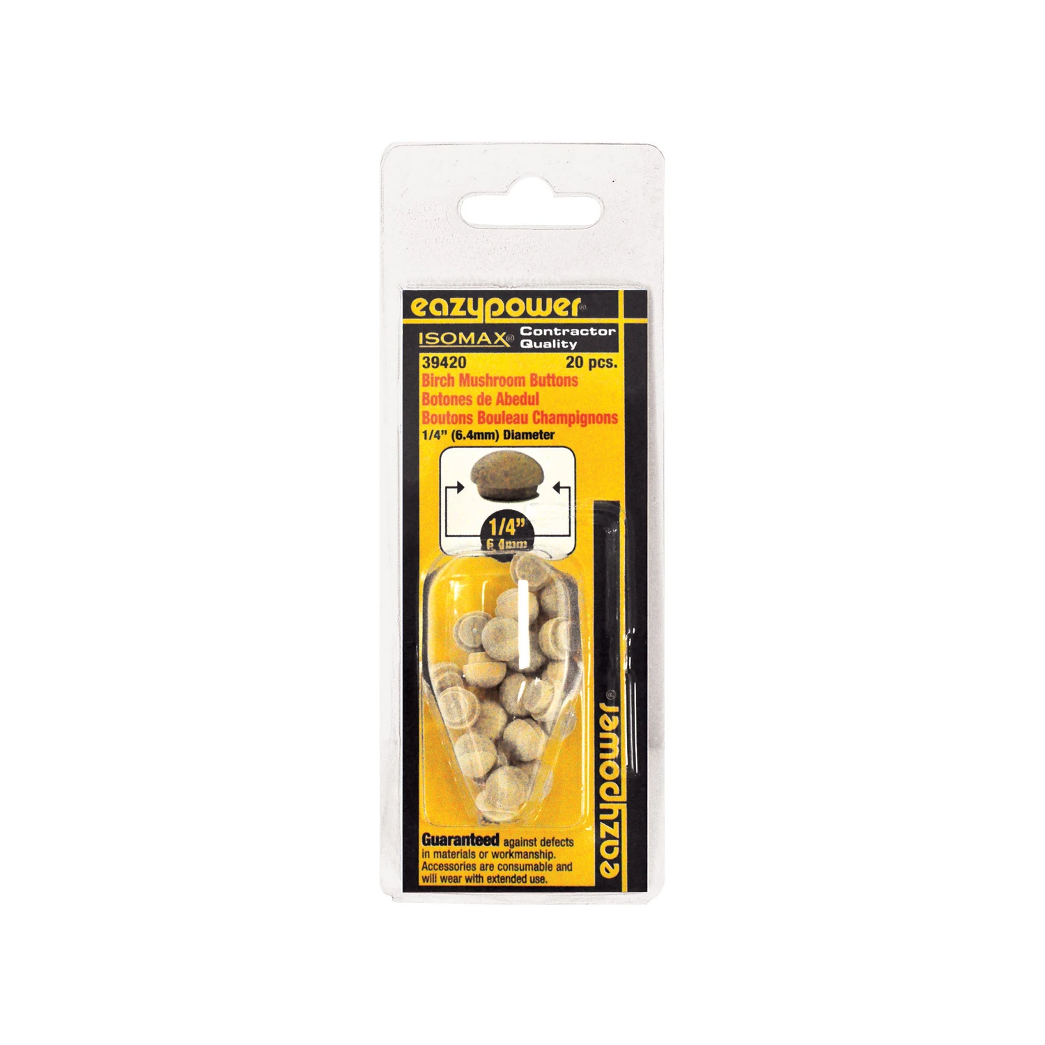 39420 0.25 in. Mushroom Plug- 20 Pack