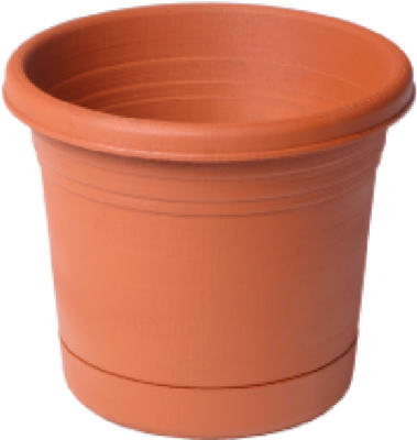 8-inch Americana Terra Cotta Planter With Saucer - Durable Plastic Design