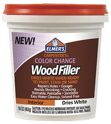 Color Change Interior Wood Filler, White, 16 Ounce Tube For Repairs