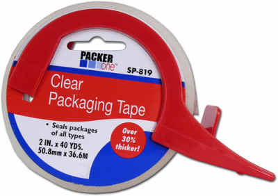 Clear Packaging Tape With Cutter, 2 Inch X 40 Yards, Model Sp-819c