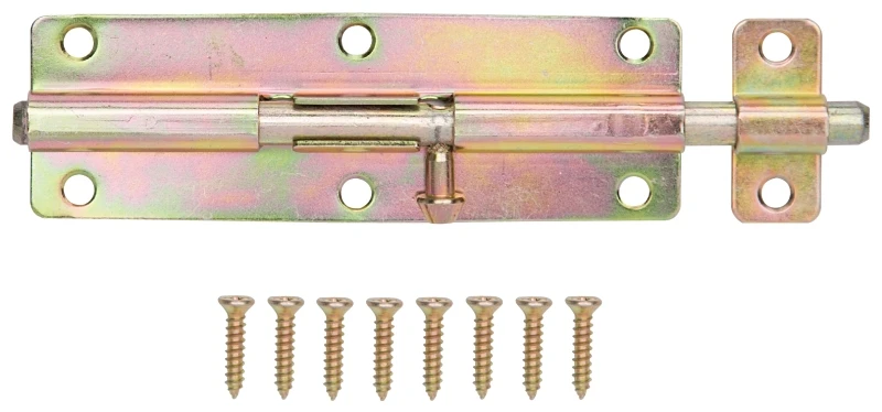 6 Inch Satin Brass Barrel Bolt - Rust-resistant Steel For Interior And Exterior Use
