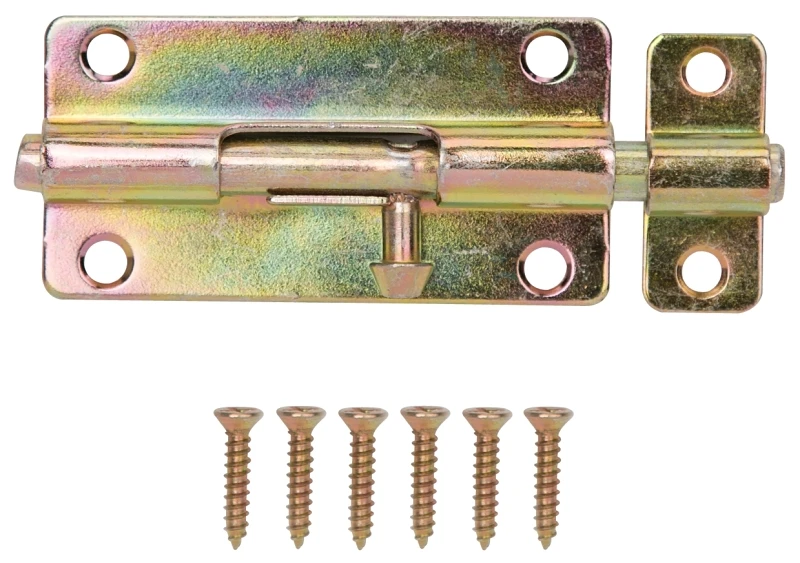 4 Inch Satin Brass Barrel Bolt - Rust-resistant Steel For Interior And Exterior Use