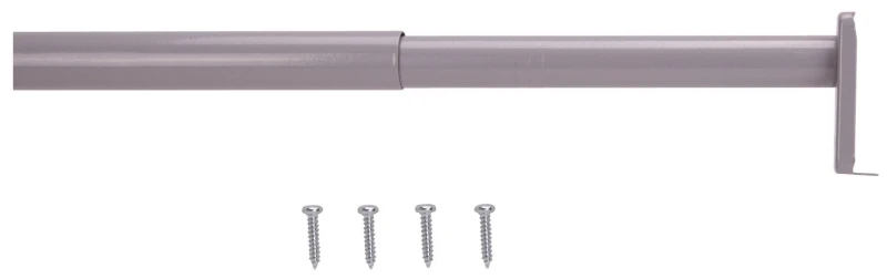 Adjustable Closet Rod 18-30 Inches Silver With Central Support