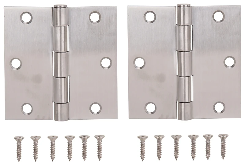 3.5 X 3.5 Inch Square Brush Stainless Steel Door Hinge