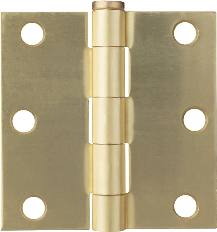 3x3 Inch Square Hinge In Satin Brass For Interior And Exterior Doors