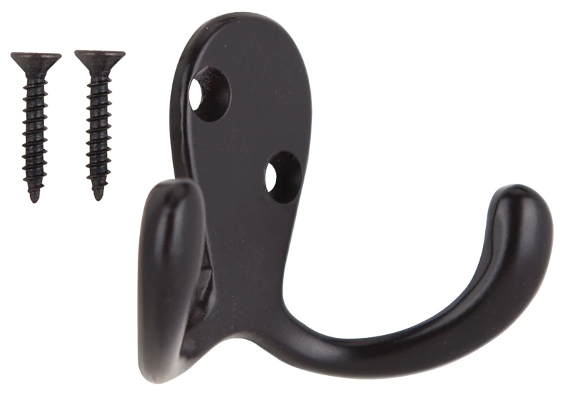 Double Prong Robe Hook In Oil Rubbed Bronze - Model 23263orbb3l-ps