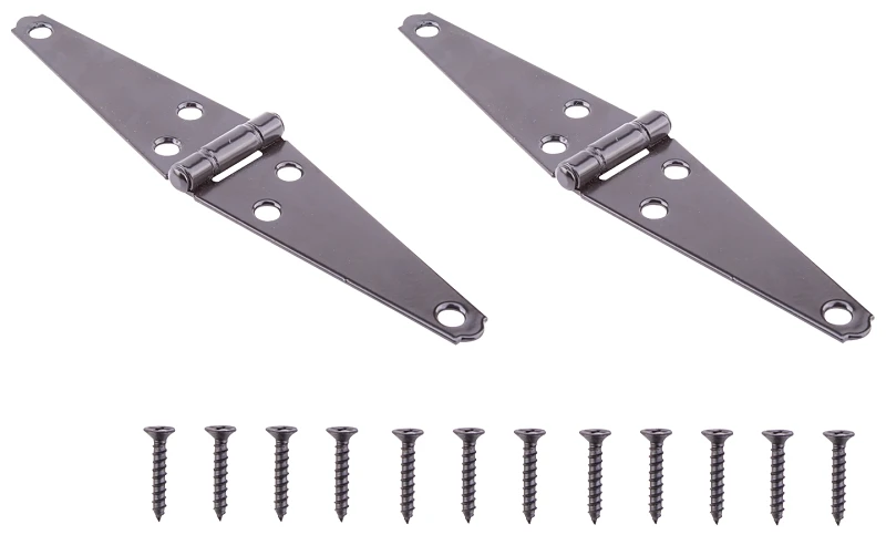 Heavy Duty 4 Inch Black Strap Hinge For Left Or Right Doors