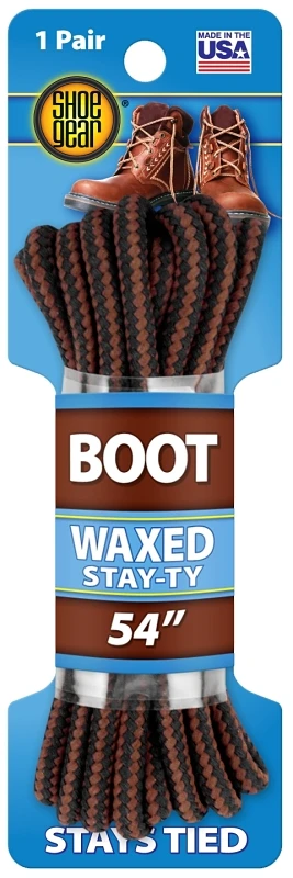1n311-14 Round Boot Lace, Black/brown, 54 Inches Long