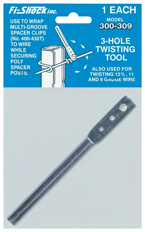 High-tensile Wire Twisting Tool, 3-hole, For Up To 8 Gauge Wire