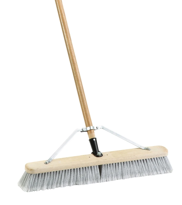 93150 24 In Push Broom With 60 In Handle And Fine Flagged Bristles